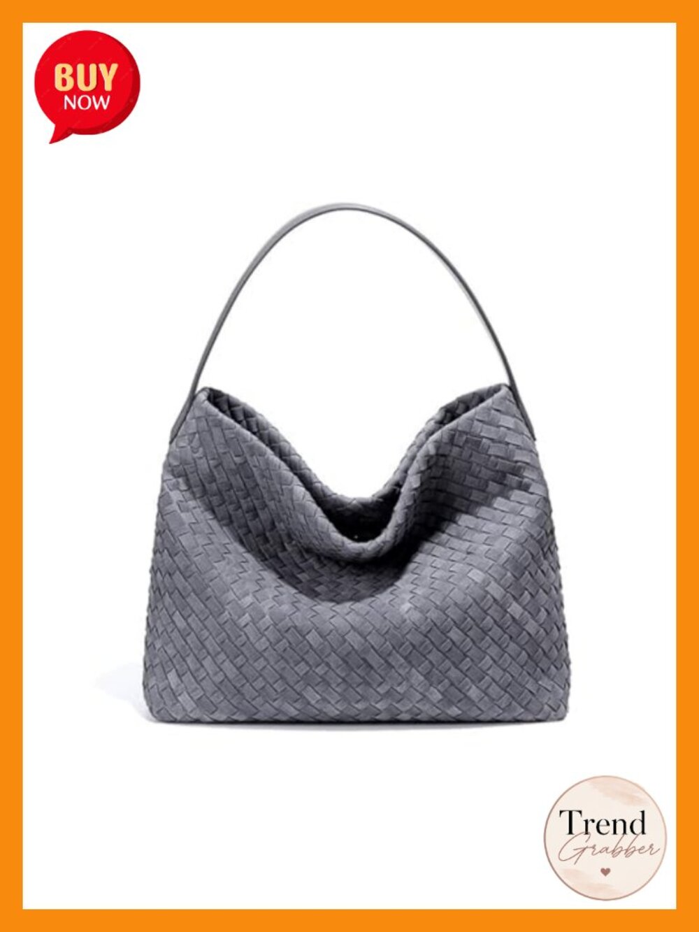 Braided Faux Suede Tote Bag Crescent Shoulder Hobo Purse